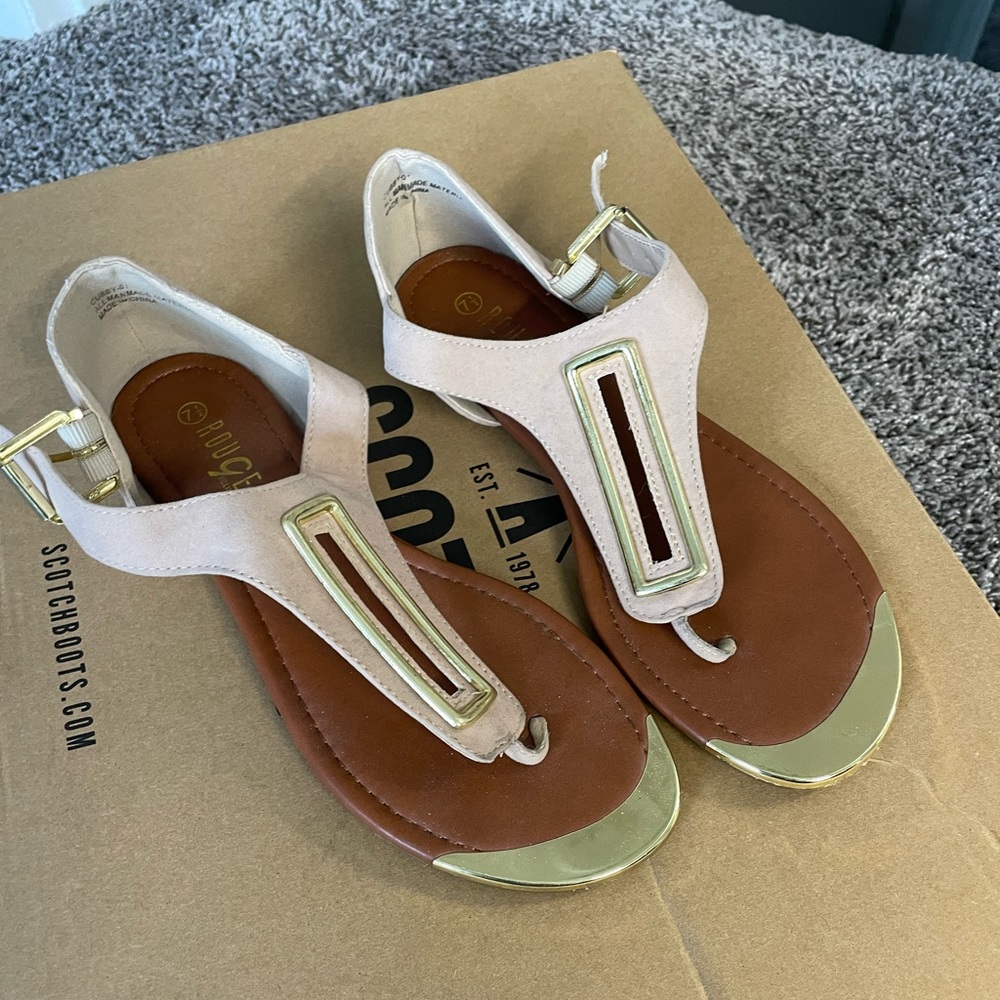 Blush and gold sandals